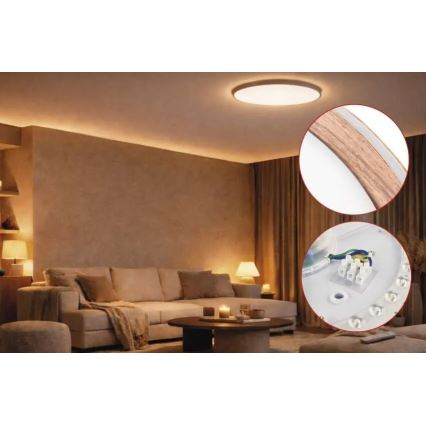 Plafonnier LED dimmable ILVI LED/30W/230V 2700-6500K Ø 40 cm beige + télécommande
