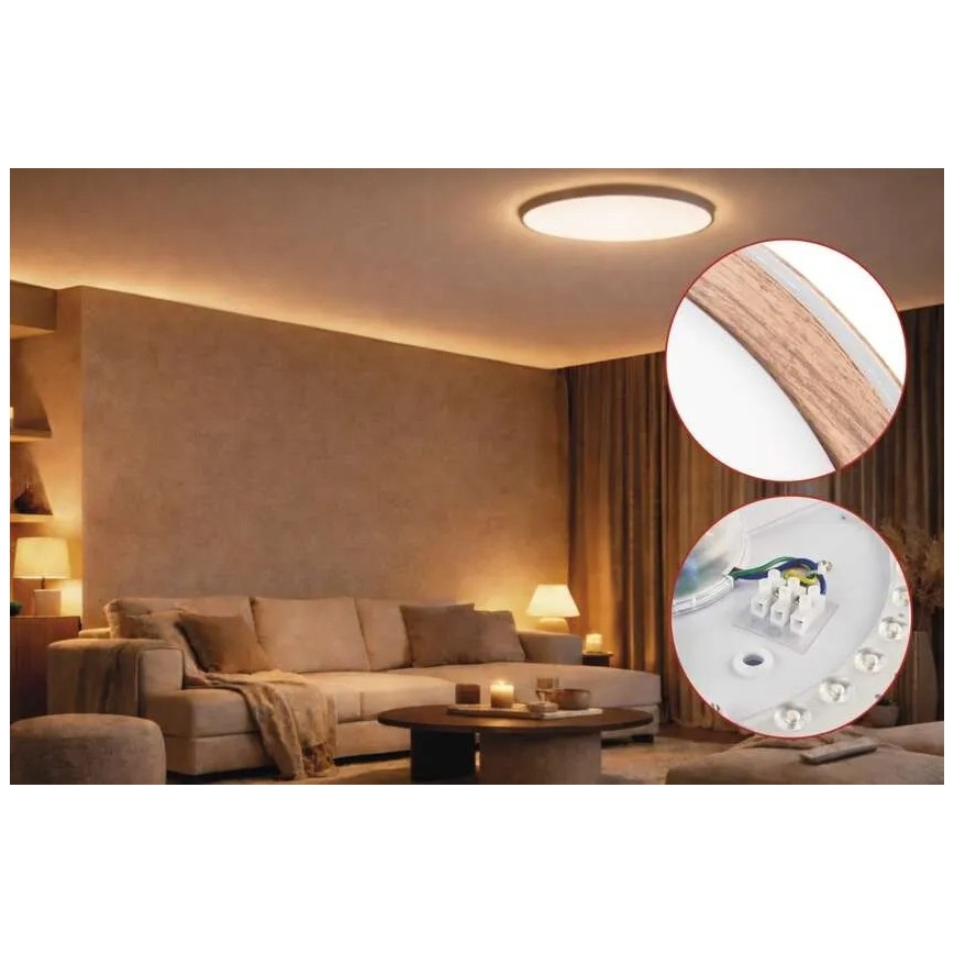 Plafonnier LED dimmable ILVI LED/30W/230V 2700-6500K Ø 40 cm beige + télécommande