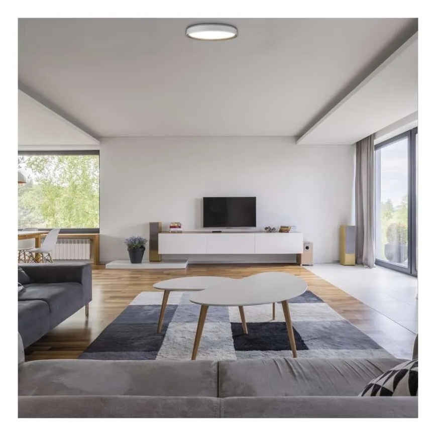 Plafonnier LED dimmable ILVI 30W 230V 2700-6500K Ø 40 cm blanc/beige + télécommande