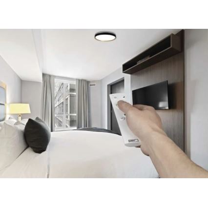 Plafonnier LED dimmable ILVI LED/30W/230V 2700-6500K Ø 40 cm noir/beige + télécommande