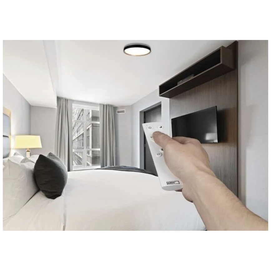 Plafonnier LED dimmable ILVI LED/30W/230V 2700-6500K Ø 40 cm noir/beige + télécommande