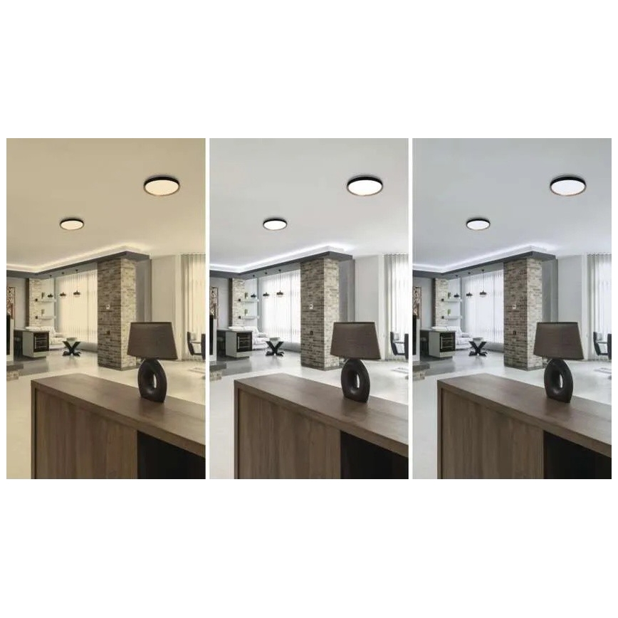 Plafonnier LED dimmable ILVI LED/30W/230V 2700-6500K Ø 40 cm noir/beige + télécommande
