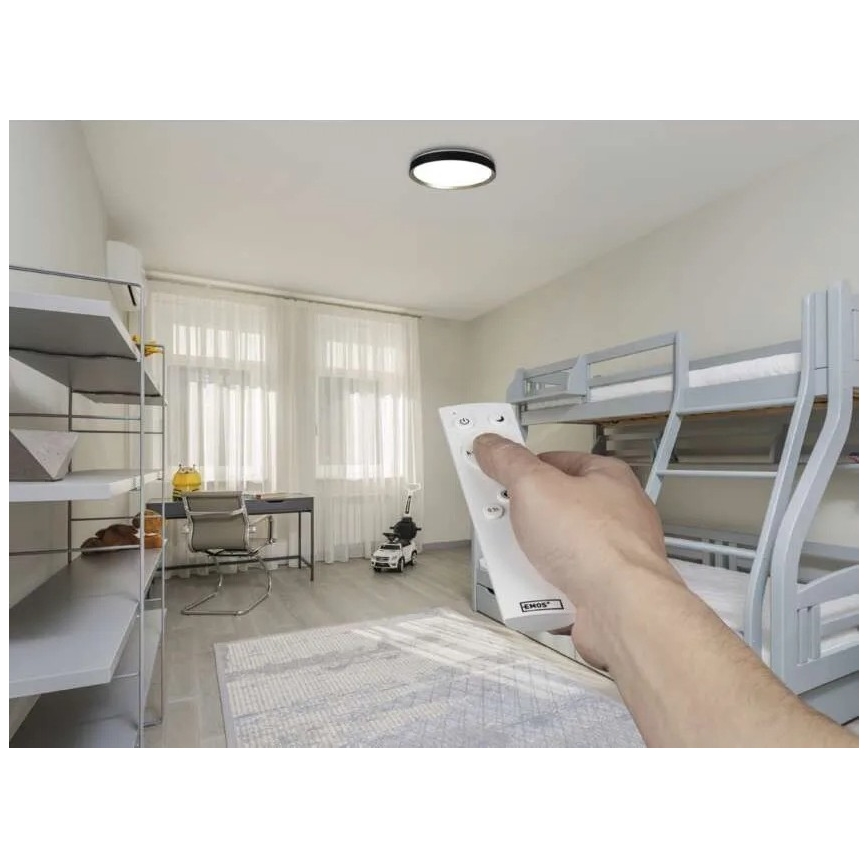 Plafonnier LED dimmable ILVI LED/30W/230V 2700-6500K Ø 40 cm noir/laiton + télécommande