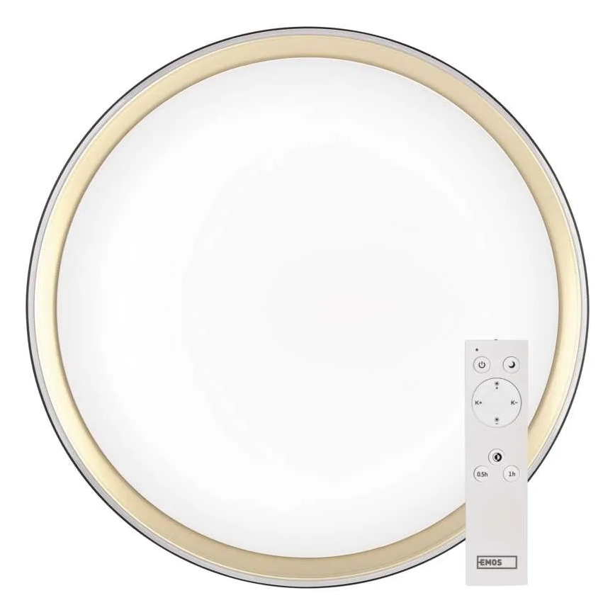 Plafonnier LED dimmable ILVI LED/30W/230V 2700-6500K Ø 40 cm noir/laiton + télécommande