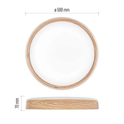 Plafonnier LED dimmable ILVI LED/45W/230V 2700-6500K Ø 50 cm beige + télécommande