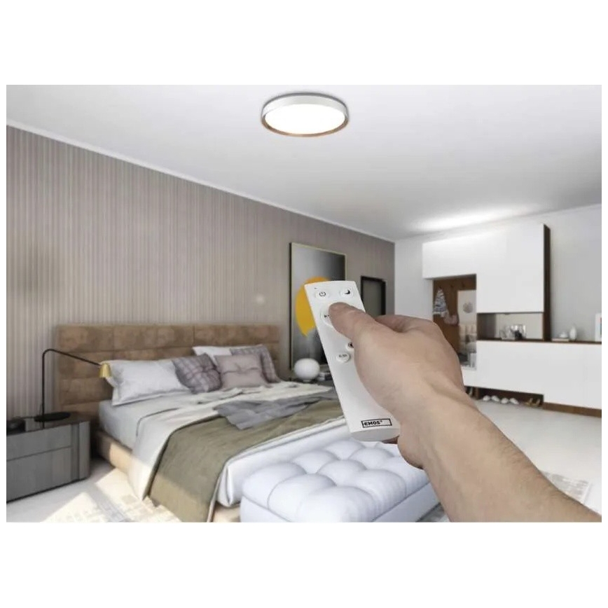 Plafonnier LED dimmable ILVI LED/45W/230V 2700–6500K Ø 50 cm blanc/beige + télécommande