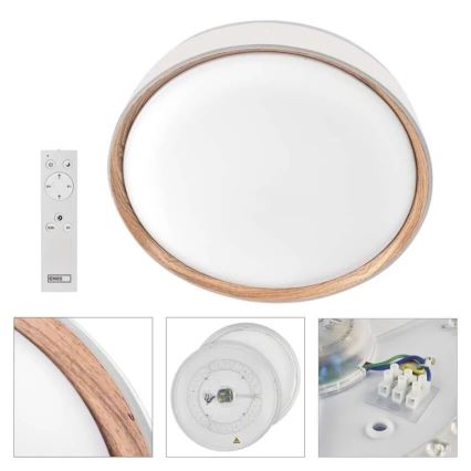 Plafonnier LED dimmable ILVI LED/45W/230V 2700–6500K Ø 50 cm blanc/beige + télécommande