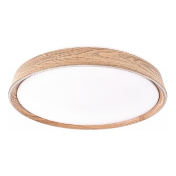 Plafonnier LED dimmable ILVI LED/45W/230V 2700-6500K Ø 50 cm, finition effet bois + télécommande