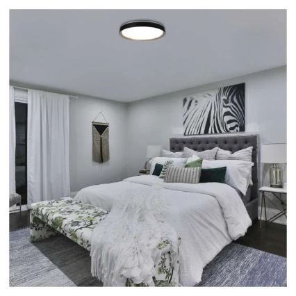 Plafonnier LED dimmable ILVI LED/45W/230V 2700-6500K Ø 50 cm noir/beige + télécommande