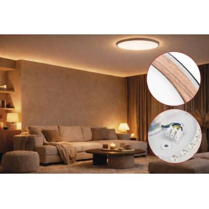 Plafonnier LED dimmable ILVI LED/45W/230V 2700-6500K Ø 50 cm noir/beige + télécommande