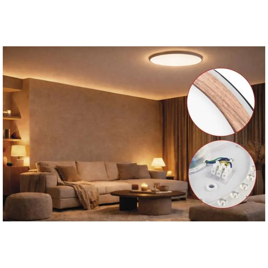 Plafonnier LED dimmable ILVI LED/45W/230V 2700-6500K Ø 50 cm noir/beige + télécommande