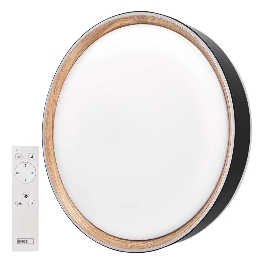 Plafonnier LED dimmable ILVI LED/45W/230V 2700-6500K Ø 50 cm noir/beige + télécommande