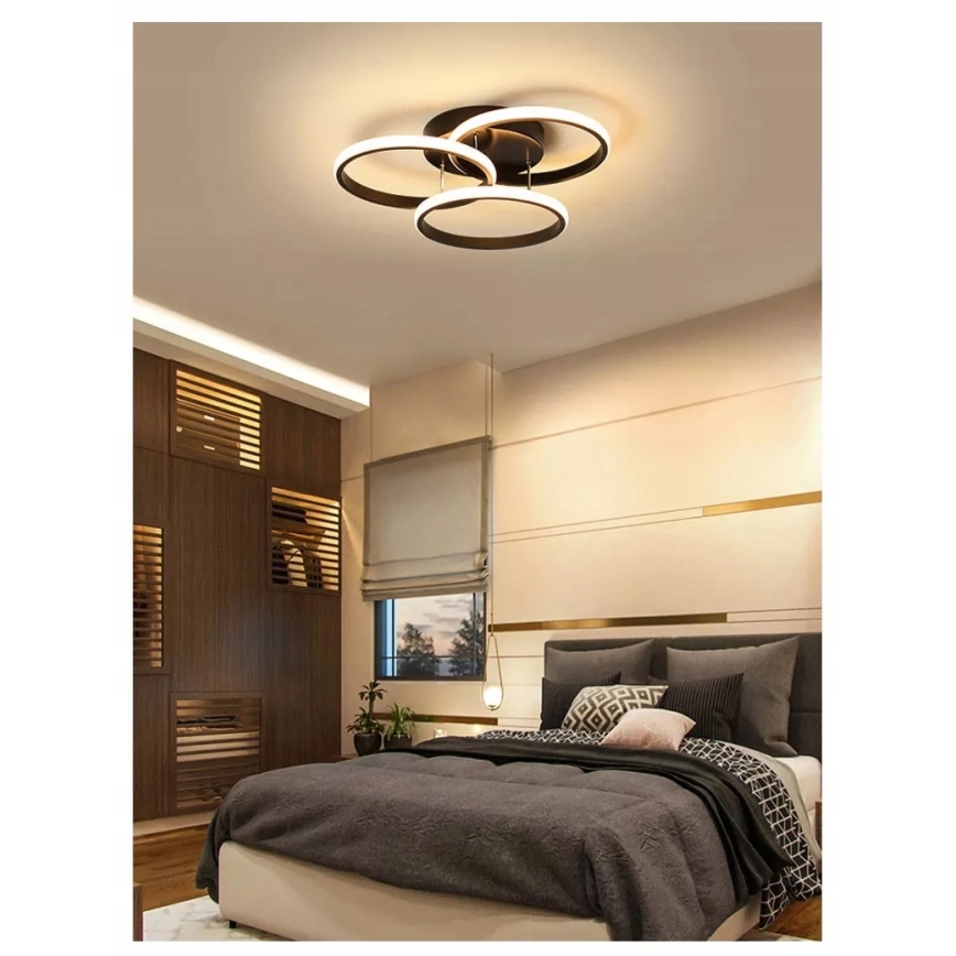 Plafonnier LED dimmable 70W/230V 3000-6500K noir + télécommande