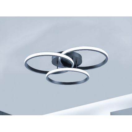 Plafonnier LED dimmable 70W/230V 3000-6500K noir + télécommande