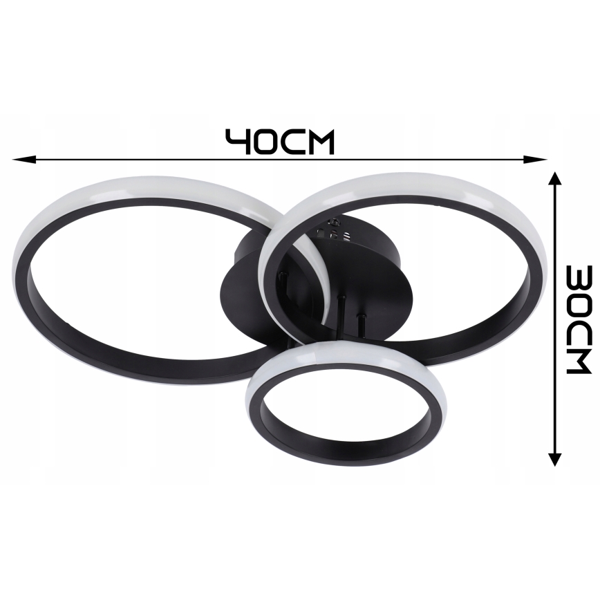 Plafonnier LED dimmable 70W/230V 3000-6500K noir + télécommande