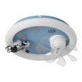 Plafonnier LED dimmable pour enfants avec ventilateur LED/48W/230V 3000/4000/6000K bleu + télécommande