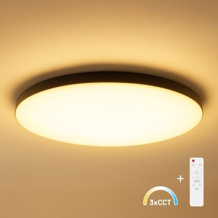 Plafonnier LED dimmable SIENA LED/80W/230V 3000-6000K Ø 75 cm noir + télécommande
