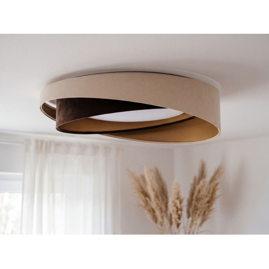 Plafonnier LED dimmable SMART GALAXY MODERN LED/24W/230V 3000-6500K Ø 55 cm beige/marron/doré + télécommande