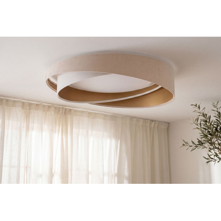 Plafonnier LED à intensité variable SMART GALAXY MODERN LED/24W/230V 3000-6500K Ø 55 cm beige/blanc/doré + télécommande
