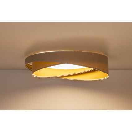 Plafonnier LED dimmable SMART GALAXY MODERN LED/24W/230V 3000-6500K diam. 55 cm beige/doré + télécommande