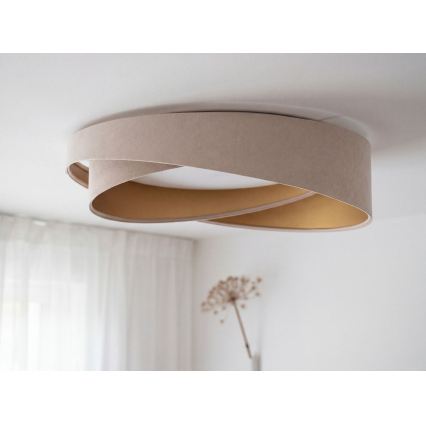 Plafonnier LED dimmable SMART GALAXY MODERN LED/24W/230V 3000-6500K diam. 55 cm beige/doré + télécommande