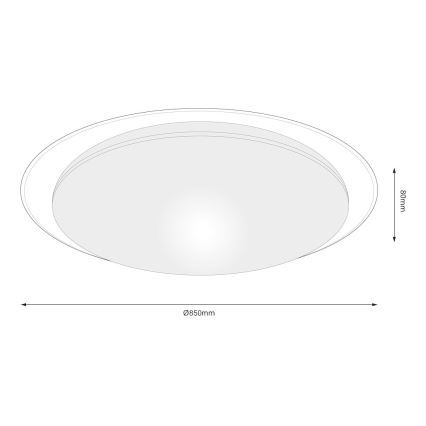 Plafonnier LED dimmable SONIC LED/100W/230V 3000-6000K Ø 85 cm blanc + télécommande