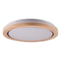 Plafonnier LED en bois pour salle de bains / 24 W / 230 V / Ø 39 cm / IP44 / chêne
