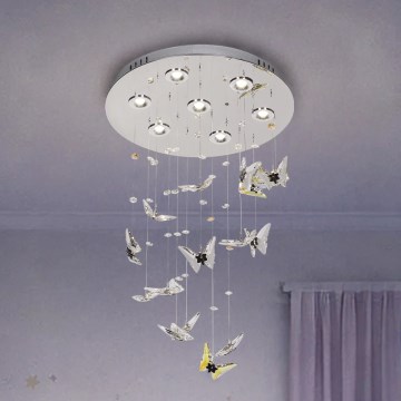 Plafonnier LED en cristal MURU LED/24W/230V Ø 40 cm chromé brillant + télécommande