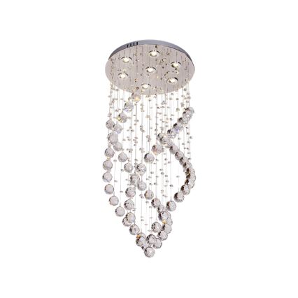 Plafonnier LED en cristal NAURU LED/24W/230V Ø 40 cm chrome brillant + télécommande