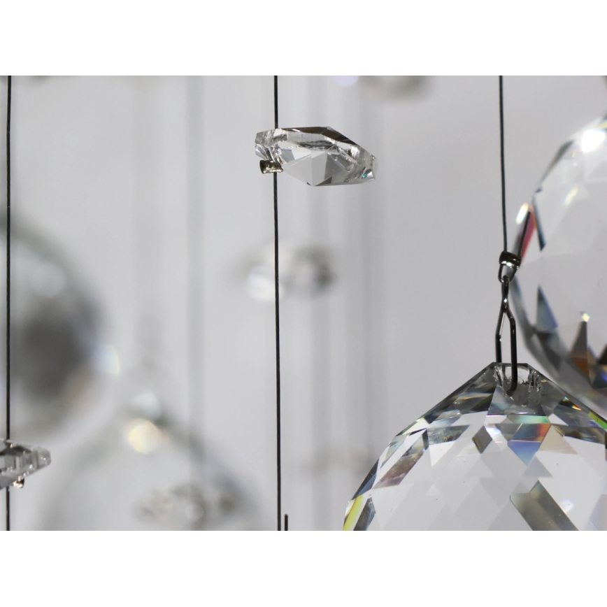 Plafonnier LED en cristal NAURU LED/24W/230V Ø 40 cm chrome brillant + télécommande