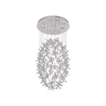 Plafonnier LED en cristal SAMOA LED/30W/230V Ø 40 cm, chrome poli + télécommande