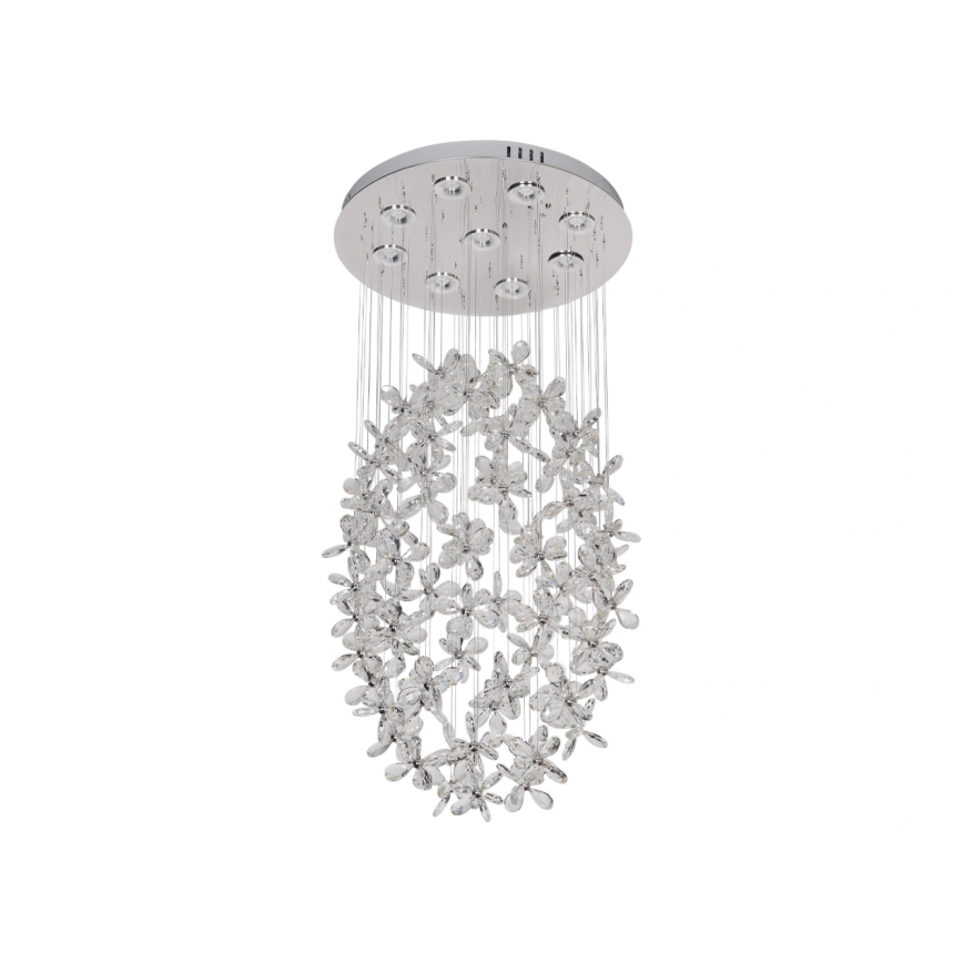 Plafonnier LED en cristal SAMOA LED/30W/230V Ø 40 cm, chrome poli + télécommande