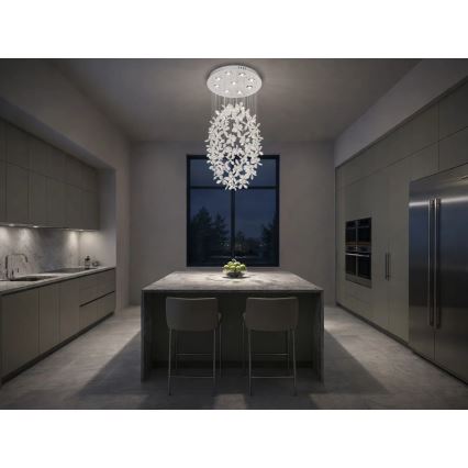 Plafonnier LED en cristal SAMOA LED/30W/230V Ø 40 cm, chrome poli + télécommande