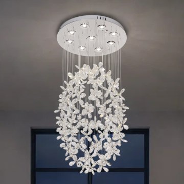 Plafonnier LED en cristal SAMOA LED/30W/230V Ø 40 cm, chrome poli + télécommande