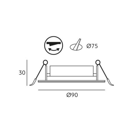 Plafonnier LED encastré BRINO LED/3/5/7W/230V 3000/4000/6500K blanc