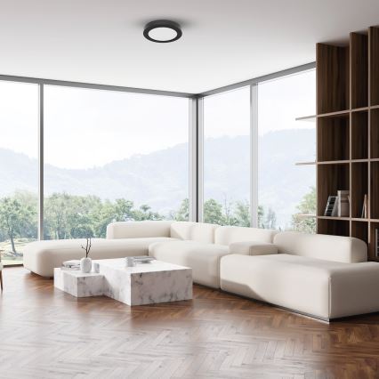 Plafonnier LED EVORA LED/6W/230V 3000/4000/6000K Ø 14 cm noir