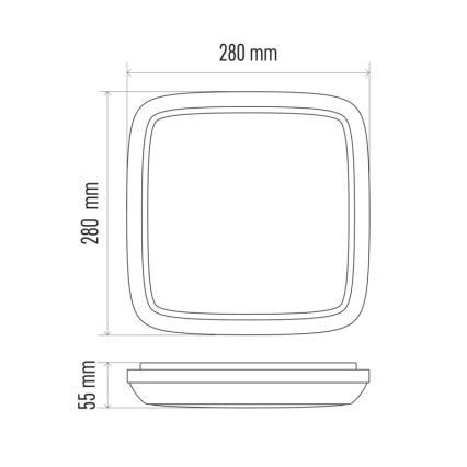 Plafonnier LED extérieur DORI LED/18W/230V IP54 carré