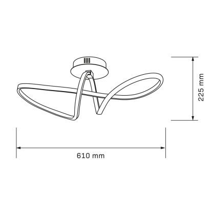 Plafonnier LED FLAVIA LED/33W/230V 24 x 61 cm noir