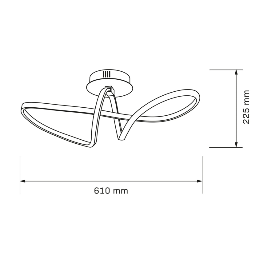 Plafonnier LED FLAVIA LED/33W/230V 24 x 61 cm noir