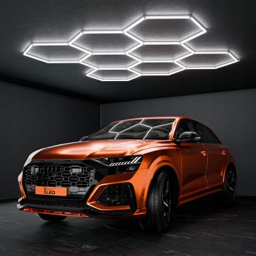 Plafonnier LED HEXAGON/350W/85-265V 6500K 313x298 cm IRC 90 IP44 blanc