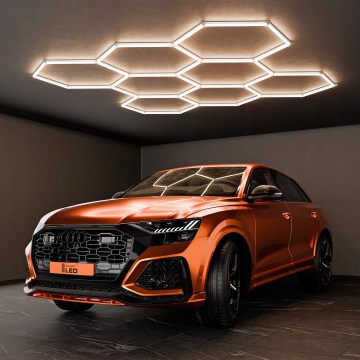 Plafonnier LED HEXAGON LED/280W/85-265V 6500K 313x298 cm IRC 90 IP54 blanc