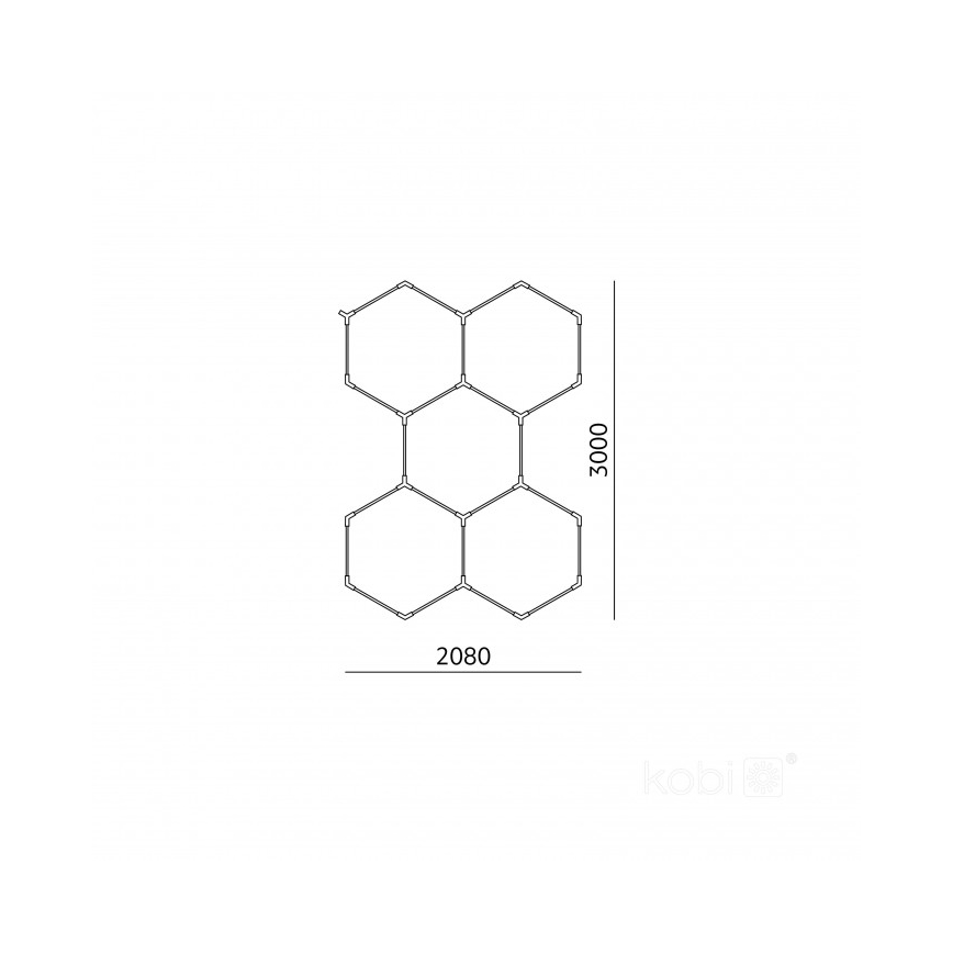Plafonnier LED HEXLINE LED/216W/230V 4000K 208x300 cm blanc