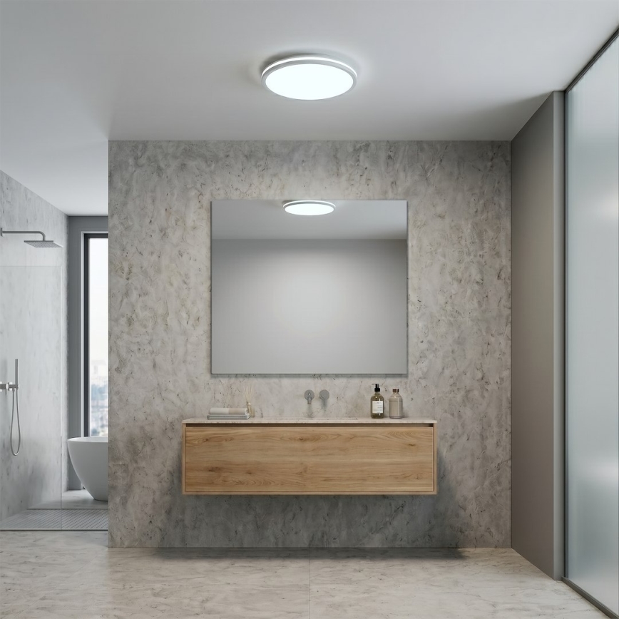 Plafonnier LED HUGO LED/12/18/24W/230V 3000/4000/6500K Ø 30 cm IP54 blanc