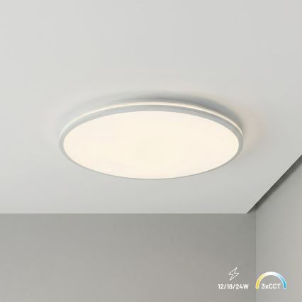 Plafonnier LED HUGO LED/12/18/24W/230V 3000/4000/6500K Ø 30 cm IP54 blanc