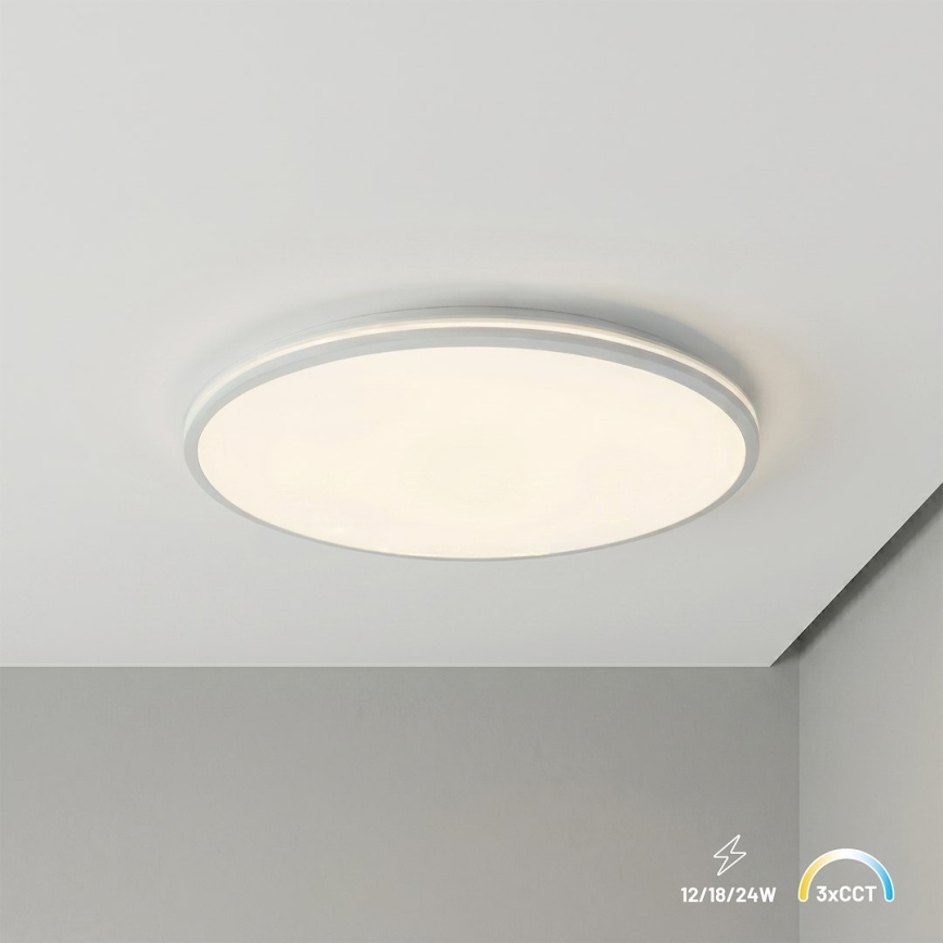 Plafonnier LED HUGO LED/12/18/24W/230V 3000/4000/6500K Ø 30 cm IP54 blanc