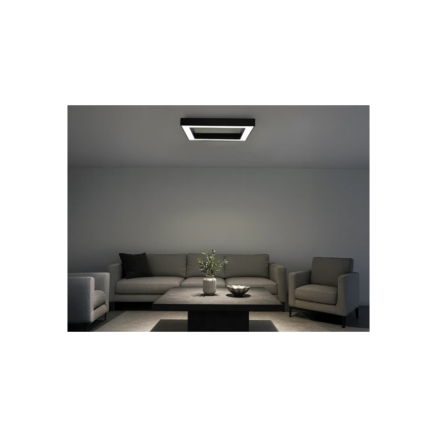 Plafonnier LED LED/100W/230V 3000/4000/6500K 80x80 cm noir