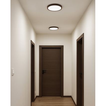 Plafonnier LED LED/18W/230V 3000/4000/6500K Ø 23 cm brun