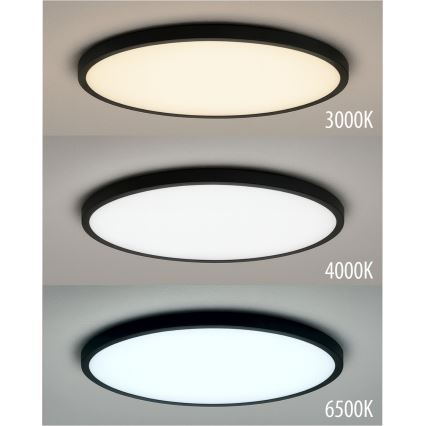 Plafonnier LED LED/18W/230V 3000/4000/6500K Ø 23 cm noir