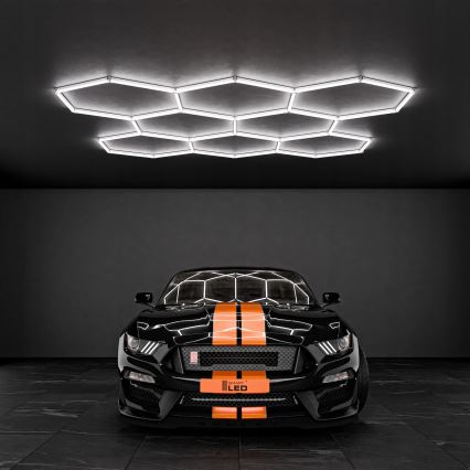 Plafonnier LED HEXAGON/350W/85-265V 6500K 313x298 cm IRC 90 IP44 blanc