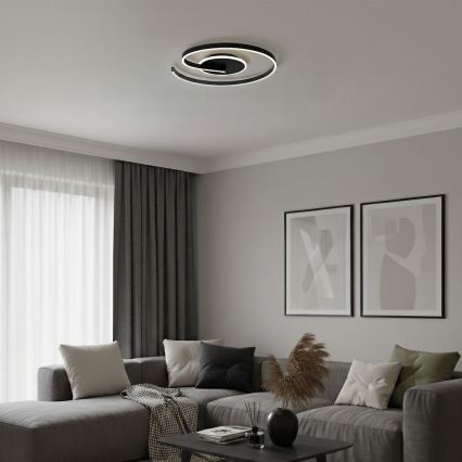 Plafonnier LED LORENZO 22W/230V, Ø 50 cm, noir